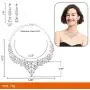 Statement Necklace Earrings Jewelry Set for Women Girls Fashion,Costume with Sparkle Crystal for Wedding Bridal Party Graduation Friends Gifts Night Out Accessories Statement Necklace Earrings Jewelry Set for Women Girls Fashion,Costume with Sparkle Crystal for Wedding Bridal Party Graduation Friends Gifts Night Out Accessories