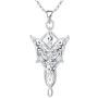 JO WISDOM Arwen Evenstar Necklace,925 Sterling Silver Lord of The Ring Hobbit Pendant Necklace with 5A Cubic Zirconia,Elvish Jewelry for Women