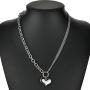 Jude Jewelers Stainless Steel Round Circle Heart Shape Pendant Necklace