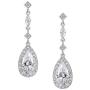 SWEETV Cubic Zirconia Teardrop Wedding Earrings for Brides Bridesmaid,Crystal Bridal Drop Dangle Earrings for Women, Wedding Bridal Jewelry