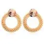 Bohemian Straw Rattan Woven Geometric Statement Earrings - Ethnic Acetate Hoops, Teardrop Dangles Natural Raffia Fan Tassel