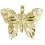 14K Yellow Gold Charm Butterfly Pendant Jewelry 17mm