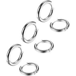 3-4 Pairs Surgical Steel Earrings for Men Gold Small Cartilage Hoop Earrings for Women Hypoallergenic Piercing Huggie Earrings Sets 8-20MM