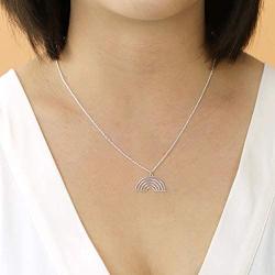 Boma Jewelry Sterling Silver Rainbow Necklace, 18 Inches