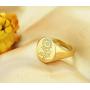 BAOWING Sunflower Rings for Women | Gold Chunky Dome Signet Ring | Stainless Steel Minimalistic Statement Jewelry Gift Girls 18K Gold Size 5