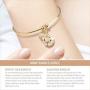 RIMAYZI 14K Gold Plated Charm Bracelets for Women Jewelry Gifts for Women Mom Wife Girls Her, Fit Wrist from 5.4-7.5 in Circumference