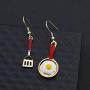MAOFAED Kitchen Tableware Earring Tiny Spatula Fried Egg Earring Funny Kitchen Tools Earring Gift for Mother Girlfriend