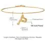FOCALOOK Small Bamboo Initial Letter Pendant Necklace 18K Gold Plated Choker Necklaces for Women 14-16 Inch Adjustable