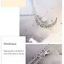 CanB Moon Pendant Necklace Chic Crystal Necklace Jewelry Silver Chain Fashion Necklace for Women and Girls CanB Moon Pendant Necklace Chic Crystal Necklace Jewelry Silver Chain Fashion Necklace for Women and Girls
