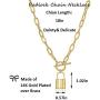 Gold Chain Necklaces for Women,Dainty Lock Pendent Paperclip Chain Link Necklaces Boho Beach Puck Jewelry Gifts…