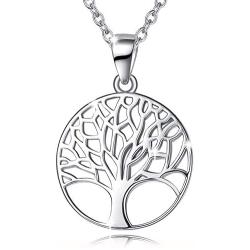 Agvana Sterling Silver Tree of Life Necklace Earrings Jewelry Set Gifts for Women Girls