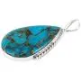 Turquoise Network Gemstones Pendant Necklace in Sterling Silver 925 Turquoise Network Gemstones Pendant Necklace in Sterling Silver 925