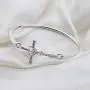 BEKECH Christian Cross Bracelet Engraved Bible Verse Joshua 1:9 Crystal Cross Bangle Bracelet Religious Jewelry Gift for Women Girls BEKECH Christian Cross Bracelet Engraved Bible Verse Joshua 1:9 Crystal Cross Bangle Bracelet Religious Jewelry Gift for Women Girls