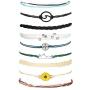 Osemind Wave Bracelet for Women Vsco Bracelets Braided Rope Wax Bracelets Surfer Wave Strand Bracelet Adjustable Mountain Sunflower Bracelet for Girls