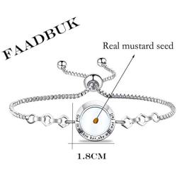 FAADBUK Christian Mustard Seed Bracelet Christian Gift Psalm 46:5 God Is Within Her She Will Not Fall Mustard Seed Jewelry Bracelet Religious Gift Jewelry For Women Girls