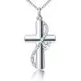 925 Sterling Silver Cubic Zirconia Faith Hope Love Cross Pendant Necklace for Women Teen Girls Christian Birthday Gift