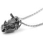 Xusamss Punk Rock Titanium steel Animal Rhino Head Pendant Necklace,24inches Link Chain