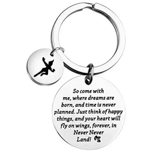 FAADBUK Peter Pan Quote Gift Fairy Tale Jewelry Peter Pan Fans Gift Inspirational Quote Keychain FAADBUK Peter Pan Quote Gift Fairy Tale Jewelry Peter Pan Fans Gift Inspirational Quote Keychain