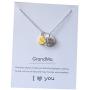 Grandma necklace pendant gift card jewelry love you grandmother heart moon back 18 inch