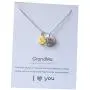 Grandma necklace pendant gift card jewelry love you grandmother heart moon back 18 inch