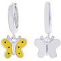 AFFY Jewelry Yellow Enamel Butterfly Drop Earrings In 925 Sterling Silver