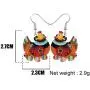 WEVENI Acrylic Cute Cartoon Hen Chicken Earrings Dangle Drop Farm Theme Jewelry For Women Girls Novelty Gift