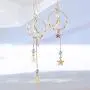 Asymmetrical Star Moon Tassel Drop Dangle Earrings Long Lucky Star Planet Cubic Zirconia Earrings for Women Girls Asymmetrical Star Moon Tassel Drop Dangle Earrings Long Lucky Star Planet Cubic Zirconia Earrings for Women Girls