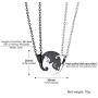 Couple Heart/Cat Necklaces, 2pcs Necklaces/Set, Black/18K Real Gold Plated 316L Stainless Steel, Mens Womens Jewelry (with Gift Box)