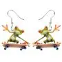 WEVENI Acrylic Cute Skateboard Frog Earrings Heart Dangle Drop Funny Jewelry For Women Girls Charm Gift WEVENI Acrylic Cute Skateboard Frog Earrings Heart Dangle Drop Funny Jewelry For Women Girls Charm Gift