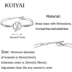 Survivor Ribbon Bracelet Fck Cancer Bangle Cancer Awareness Jewelry Cancer Survivor Gift