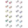 FIBO STEEL 12 Pairs CZ Stud Earrings for Women Birthstone Piercing Earring for Tragus Cartilage 3-8MM
