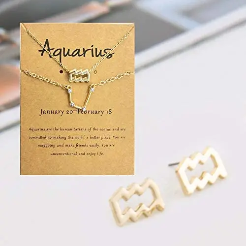 JEVI Zodiac Necklace Bracelets Studs Earring 3Pcs Jewelry Sets for Women 12 Constellation CZ Astrology Horoscope Birthday Gifts JEVI Zodiac Necklace Bracelets Studs Earring 3Pcs Jewelry Sets for Women 12 Constellation CZ Astrology Horoscope Birthday Gifts