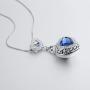 ANAZOZ Stainless Steel Ashes Necklace Memorial Cremation Jewelry Blue Heart Zirconia Urn Keepsake Pendants