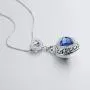 ANAZOZ Stainless Steel Ashes Necklace Memorial Cremation Jewelry Blue Heart Zirconia Urn Keepsake Pendants ANAZOZ Stainless Steel Ashes Necklace Memorial Cremation Jewelry Blue Heart Zirconia Urn Keepsake Pendants