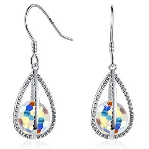 “Purity of Love” Crystals from Swarovski 925 Sterling Silver hypoallergenic allergy free Teardrop Spiral Dangle Earrings for Sensitive Ears, Jewelry Gift for women “Purity of Love” Crystals from Swarovski 925 Sterling Silver hypoallergenic allergy free Teardrop Spiral Dangle Earrings for Sensitive Ears, Jewelry Gift for women