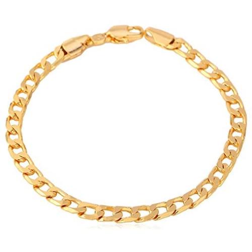U7 Men Women Cuban Link Bracelet|Stainlss Steel 18K Gold Plated Diamond Cut 3mm 5mm 6mm 7mm 9mm 12mm Wide Miami Curb Chain Wrist Bracelet, Length 6.5'' 7.5'' 8.26'', with Gift Box