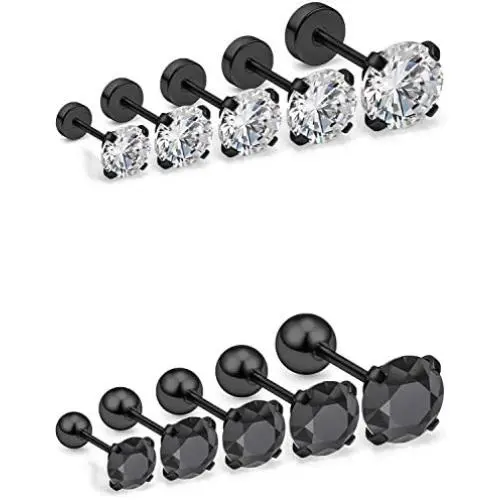 Jenxnjsjo Cartilage Earrings Stud Earrings Helix Conch Piercing Jewelry Cubic Zirconia Stud Earrings Screw Back Earrings for Women Cartilage Earring Stud Stud Earring Set Earrings With Screw Backs Jenxnjsjo Cartilage Earrings Stud Earrings Helix Conch Piercing Jewelry Cubic Zirconia Stud Earrings Screw Back Earrings for Women Cartilage Earring Stud Stud Earring Set Earrings With Screw Backs