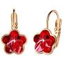 Swarovski Crystal Flower Leverback Drop Earrings for Women 14K Rose Gold Plated Hypoallergenic Jewelry
