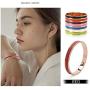 Jagucho Jewelry Stainless Steel Bangle Bracelets for Women and Men Buckle Cuff Bangle with Leather Couples Friendship Bracelets