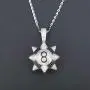 Moca Jewelry Iced Out Meteor Hammer Black 8 Pendant Necklace 18K Gold Plated Bling CZ Simulated Diamond Hip Hop Rapper Chain Necklace for Men Women