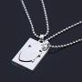 CEAROJEL Couple Necklace for Men Women - Puzzle Jewelry Anatomical Heart Pendant Necklace Stainless Steel Chain Collar, for Him Her