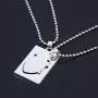 CEAROJEL Couple Necklace for Men Women - Puzzle Jewelry Anatomical Heart Pendant Necklace Stainless Steel Chain Collar, for Him Her