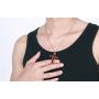 Stainless Steel Wood Cross Necklace Pendant for Mens Christian Jesus Lord Prayer with Chain,Silver