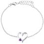 YL Heart Bracelets 925 Sterling Silver Love Heart Bracelet Jewelry Gifts for Women Mom, 6.7+1.2(17+3CM)