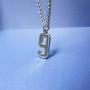 QeenseKc Sport Lucky Number 0-9 Necklace Jersey Number Initial Pendant Stainless Steel Jewelry 25mm High 3mm Wheat Chain