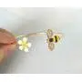 MANZHEN Fashion Yellow Flower and Honey Bee Adjustable Charm Bangle Bracelet Women Jewelry