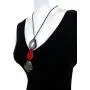 Tagua Nut Necklace Long Tagua Necklace in Red and Gray TAG638, Vegetable Ivory Necklace. Organic Handmade Tagua Nut Jewelry Tagua Nut Necklace Long Tagua Necklace in Red and Gray TAG638, Vegetable Ivory Necklace. Organic Handmade Tagua Nut Jewelry