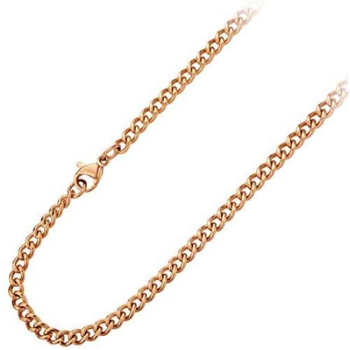 555Jewelry Curve Curb Solid Link Durable Stainless Steel Metal Chain Necklace