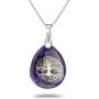 Ylwjewelry Tree of Life Necklace Natural Germstone Chakra Necklace Pendant Teardrop Healing Crystals Jewelry with Adjustable Chains Gift for Women Men