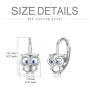 Owl Earrings Hoop Lucky Sterling Silver Animal Lover Jewelry Set Valentine‘s Day Birthday Gifts for Women Girlfriend Best Friend